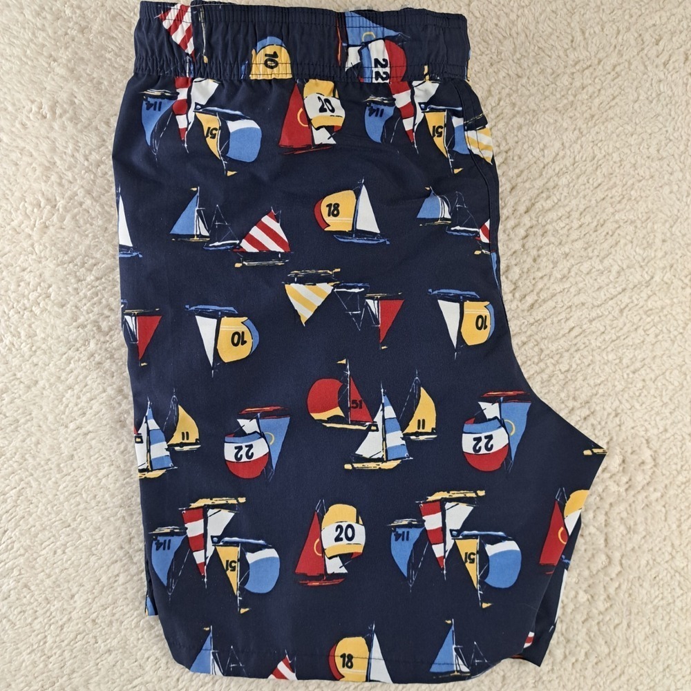 Brooks Bothers Swim Trunks Shorts Mens Size Medium Boat Theme Sailing Board Line